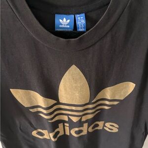 Adidas Black Tee with Gold foil logo